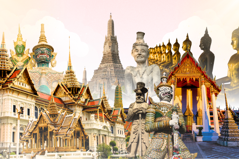 왓 프라깨 & 왕궁 & 왓 아룬과 왓 포