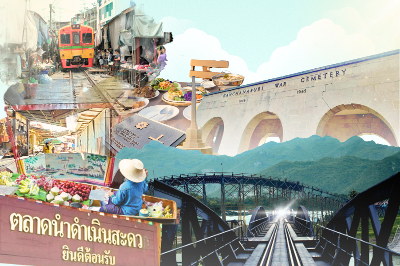 [One day] 담넌사두억 수상시장 & 매끌롱 & 콰이강의 다리 & 깐짜나부리 전쟁 묘지 & 일몰과 함께하는 태국 음식 저녁 식사
