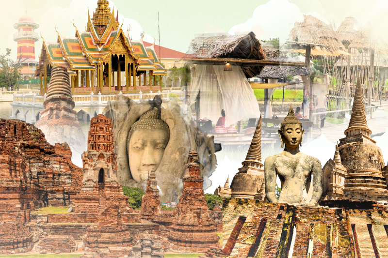 방파인 왕궁 & 왓 마하탓 & 왓 프라시 산펫 & 라크나 아유타야 카페